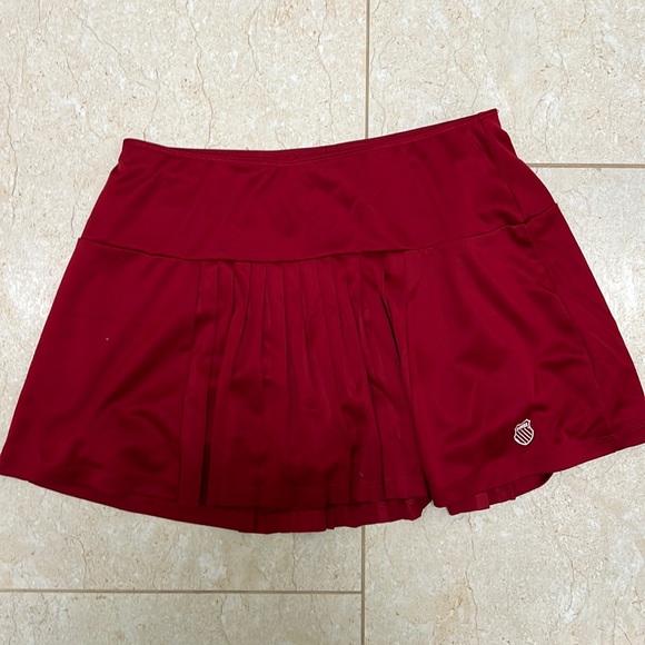 KSwiss Skirts Kswiss Red Pleated Tennis Skort Poshmark